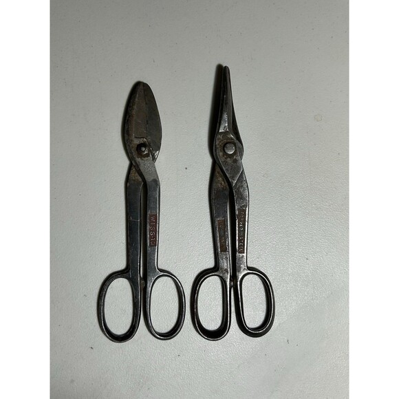 Vintage WISS A-12 Sheers  12” Inch Forged Shears & Lakeside Tin Snips Tools - Picture 2 of 8
